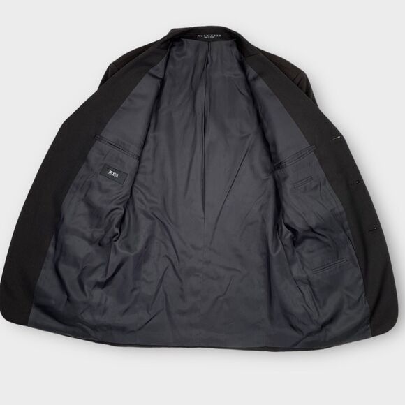 Hugo Boss Blazer Mens 40R 39R BrownTextured Wool Sport Jacket Ventless - Picture 11 of 15